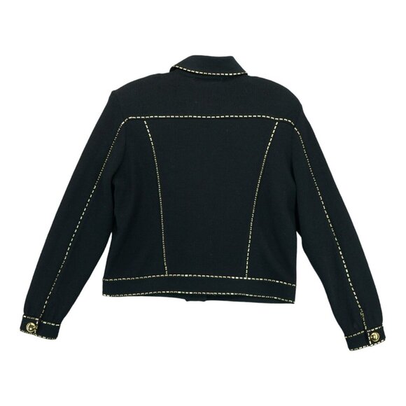 ST JOHN COLLECTION by Marie Gray Knit Blazer Size Small Made in USA Gold Accents - Picture 2 of 5